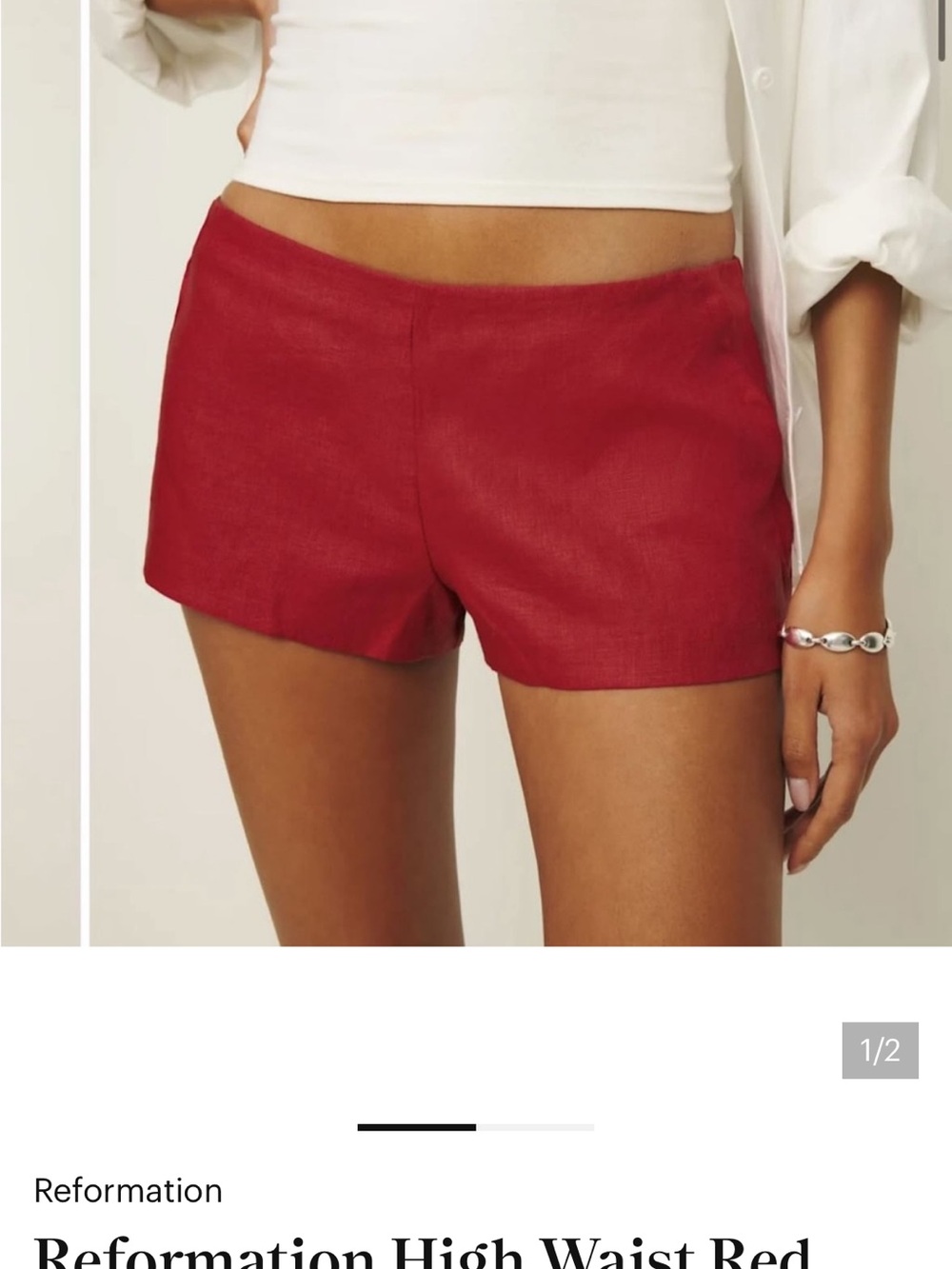 Reformation Sculpted High-Rise Ruby Shorts